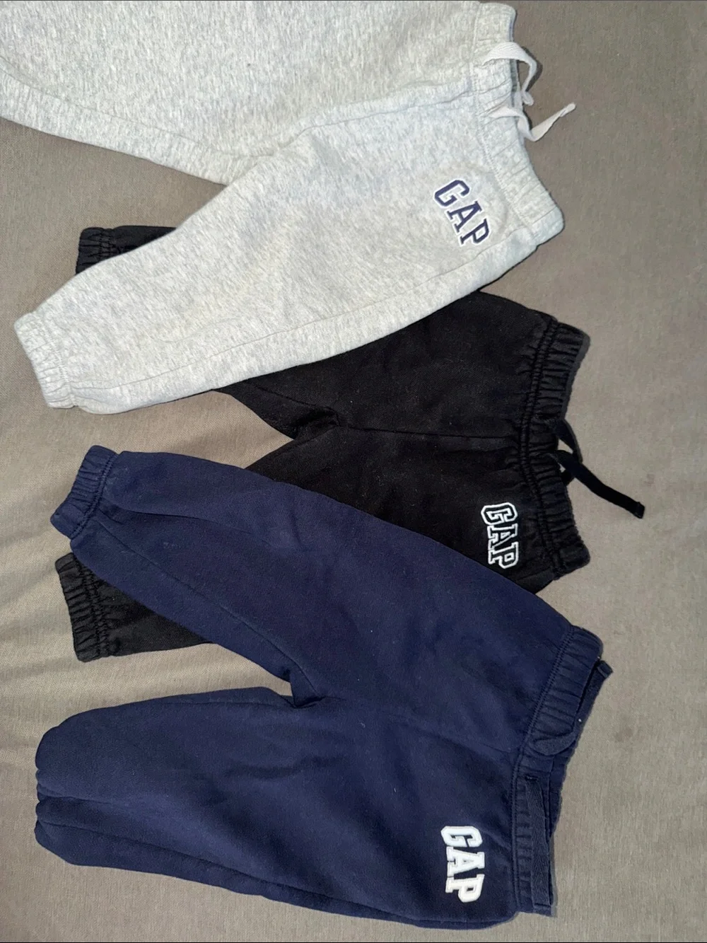 GAP Kids 3-Pack Jogger Pants - Navy, Black, Heather Gray- 12 to 18 M
